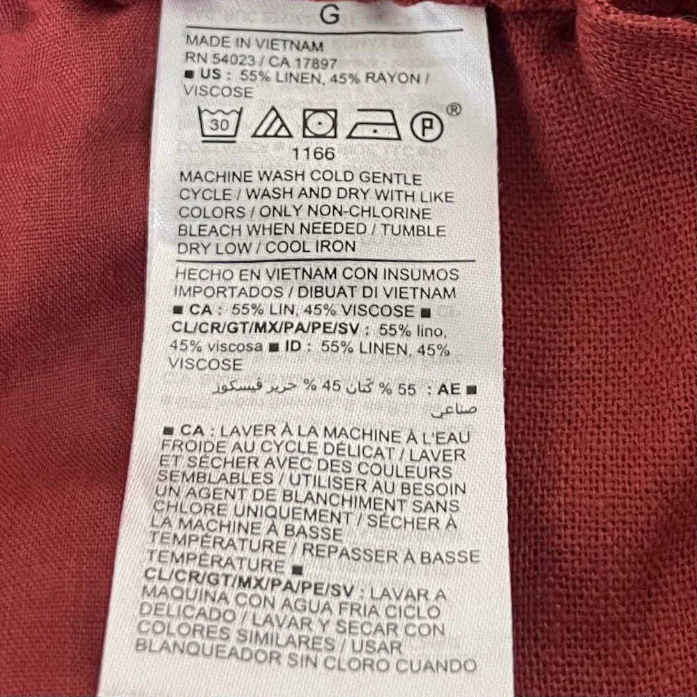 Old Navy Shorts Womens Large Red Linen Blend Pull On Hi Rise Beach Resort Casual